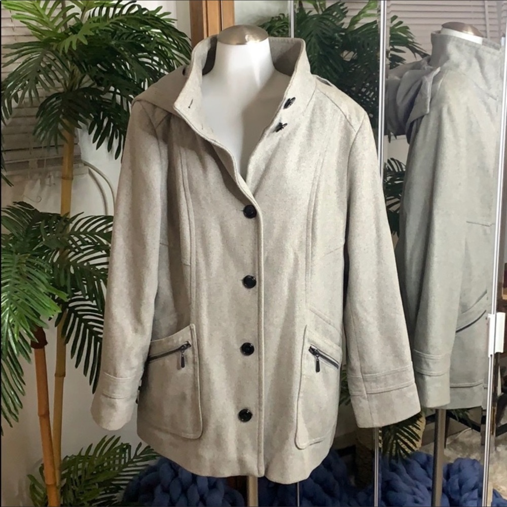 Dove Gray Hooded Coat✨